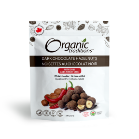 Organic Traditions - Hazelnuts, Dark Chocolate W Chili (100g)