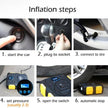 Car Air Pump with Digital Display 12v Portable Emergency Air Pump For Car With Lighted Tire Inflator