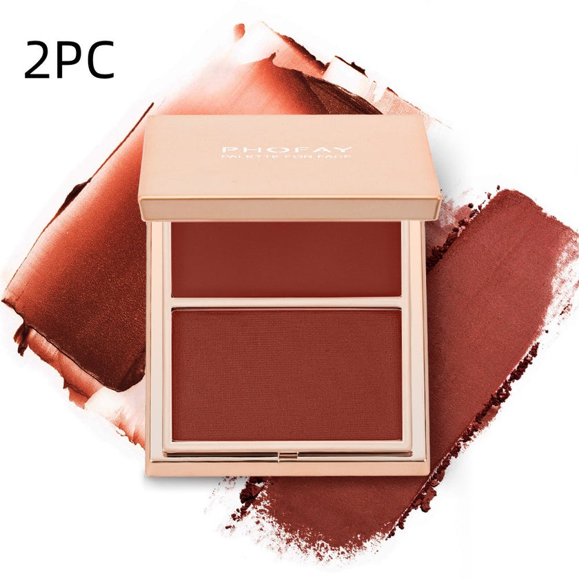 PHOFAY Double-Take Cream & Powder Blush Duo – Multi-Colour Blush & Contour Set