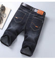 Jeans Shorts Men Elastic Straight Denim Mid Waist Loose Shorts