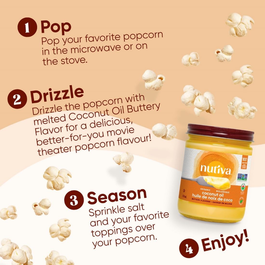 Nutiva - Buttery Refined Coconut Oil (414ml)