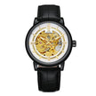 Men's Hollow-Out Mechanical Watch, Skeleton Dial Dress Watch in Gold, Silver and Black