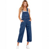 Jeans with Suspender Buttons – Women’s Wide Leg High Waist Denim