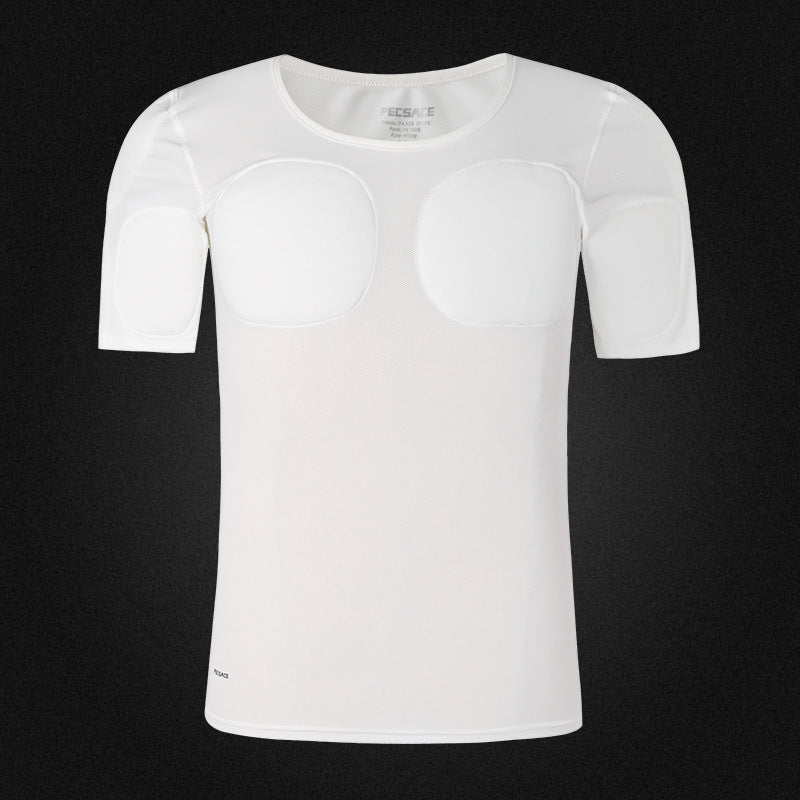 Men's Invisible Shoulder Pad Fake Chest T-Shirt – Removable Muscle Pad (S–XL)