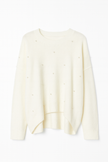 Sam & Jess                                             Women’s Embellished Pearl Crewneck Sweater