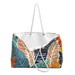 Tropical Feather Print Weekender Bag | Colorful Leaf Pattern | Large Tote Bag | mom on the go bag | everyday mom bag