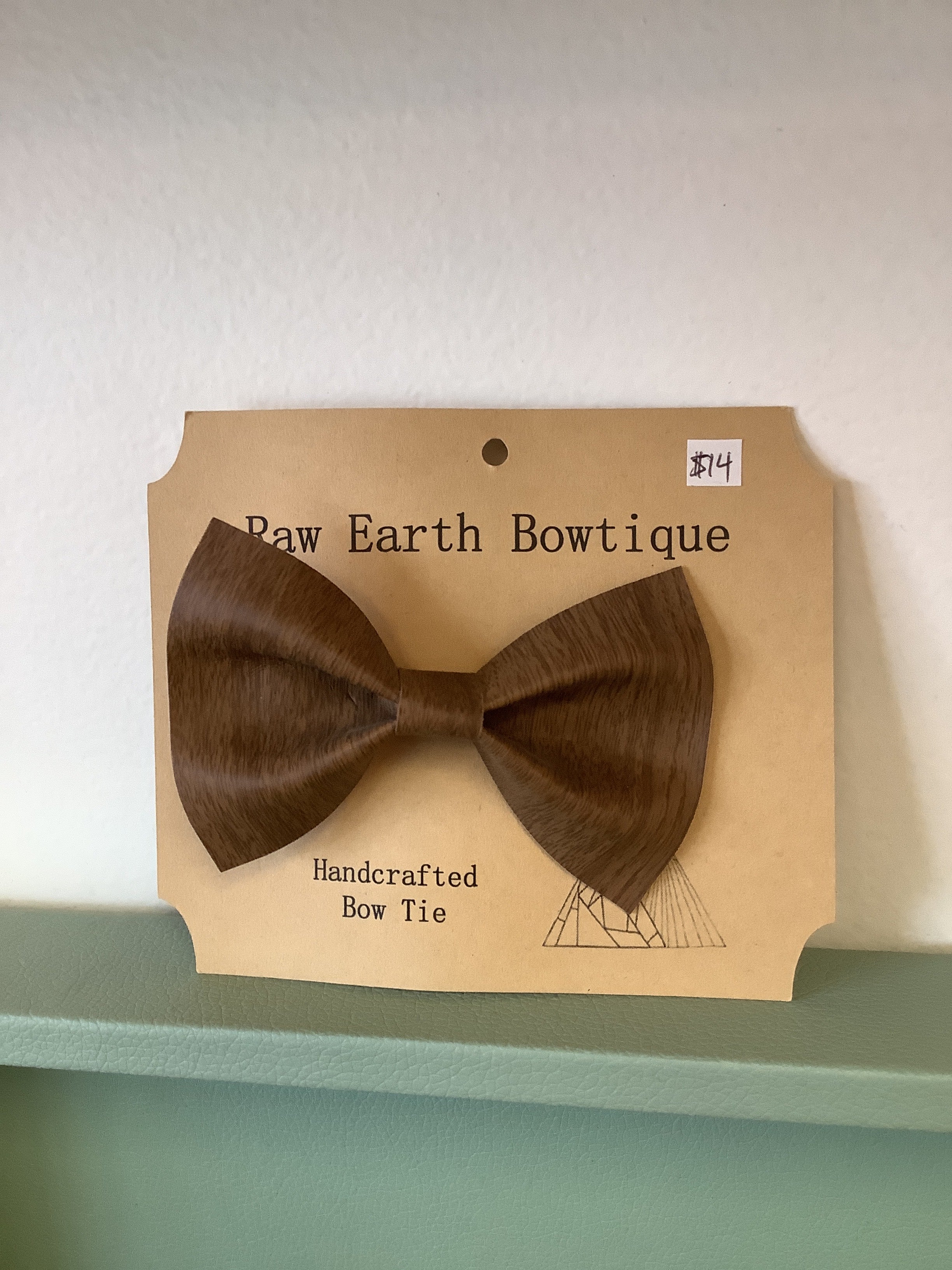 Raw Earth Bowtique Leather Bow Tie