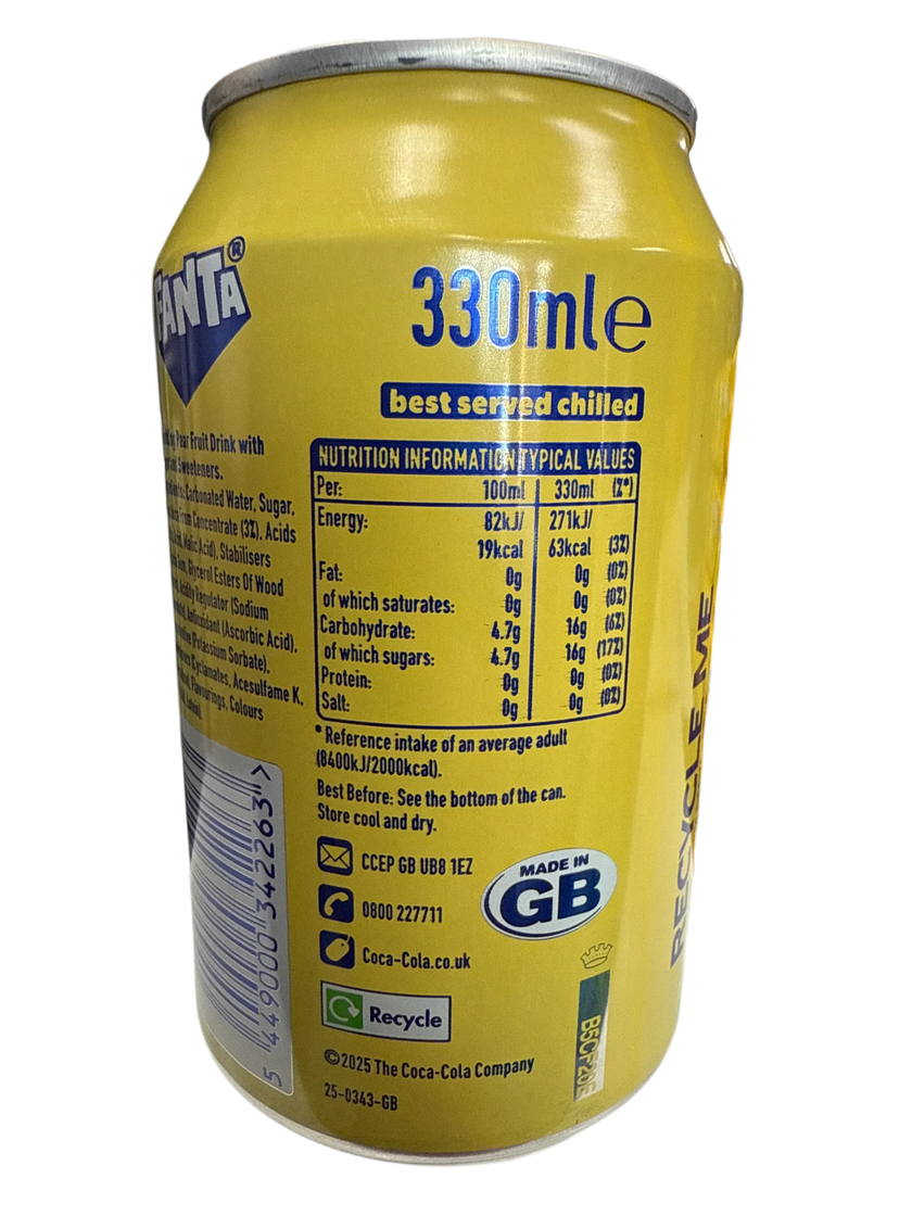 Fanta Pear Flavoured Can 355ML - U.K Edition