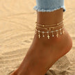 Bohemian Multi-Layer Anklet Set – Cross, Heart & Charm Designs