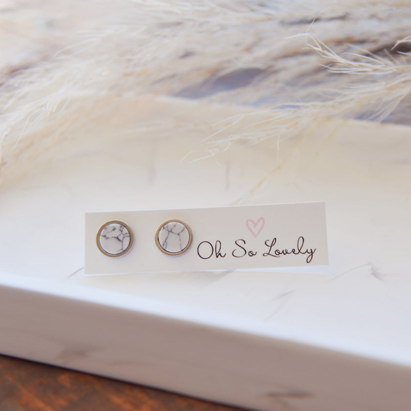 Howlite Stud Earrings