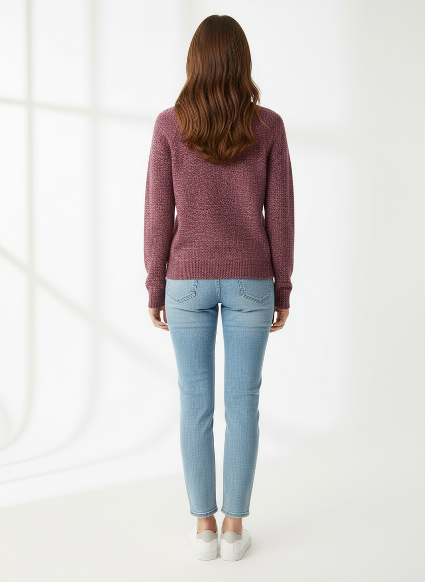 Vintage Marled Cranberry Knit Sweater