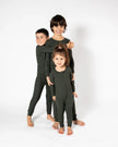 Deep Forest Green Waffle Convertible Footed One Piece