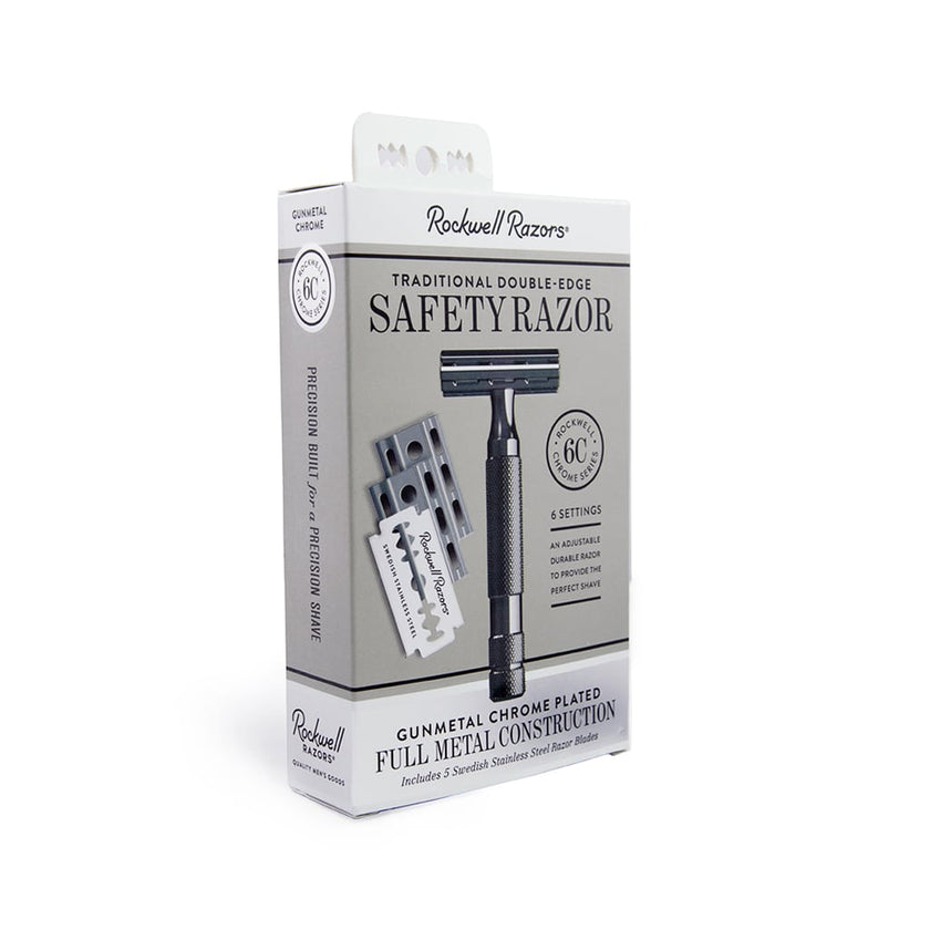 Rockwell 6C Adjustable Safety Razor - Gunmetal Chrome (Beginner Friendly)
