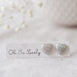 Glitter Heart Stud Earrings