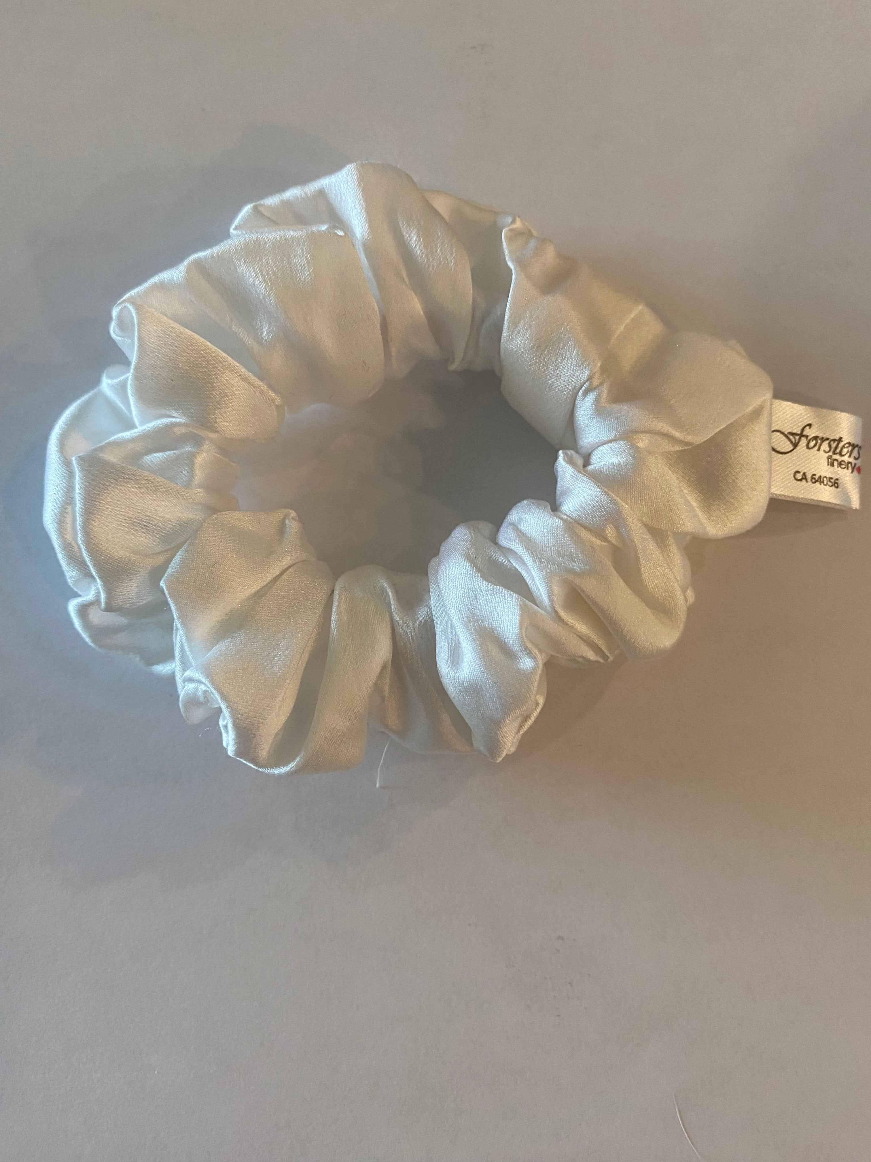 Silk Hair Scrunchie White