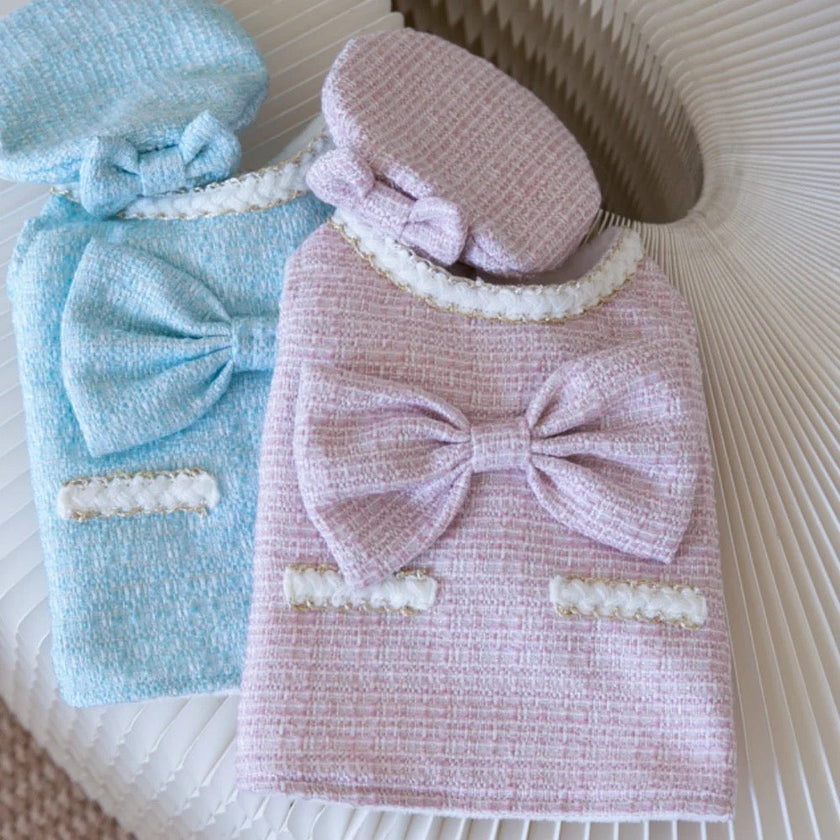 Paris Dog Dress & Hat Set – Elegant Outfit for Dogs