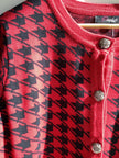 Vintage Red & Black Houndstooth Cardigan