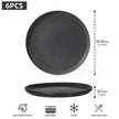 6PCS Flat Ceramic Steak Plate Salad Plates