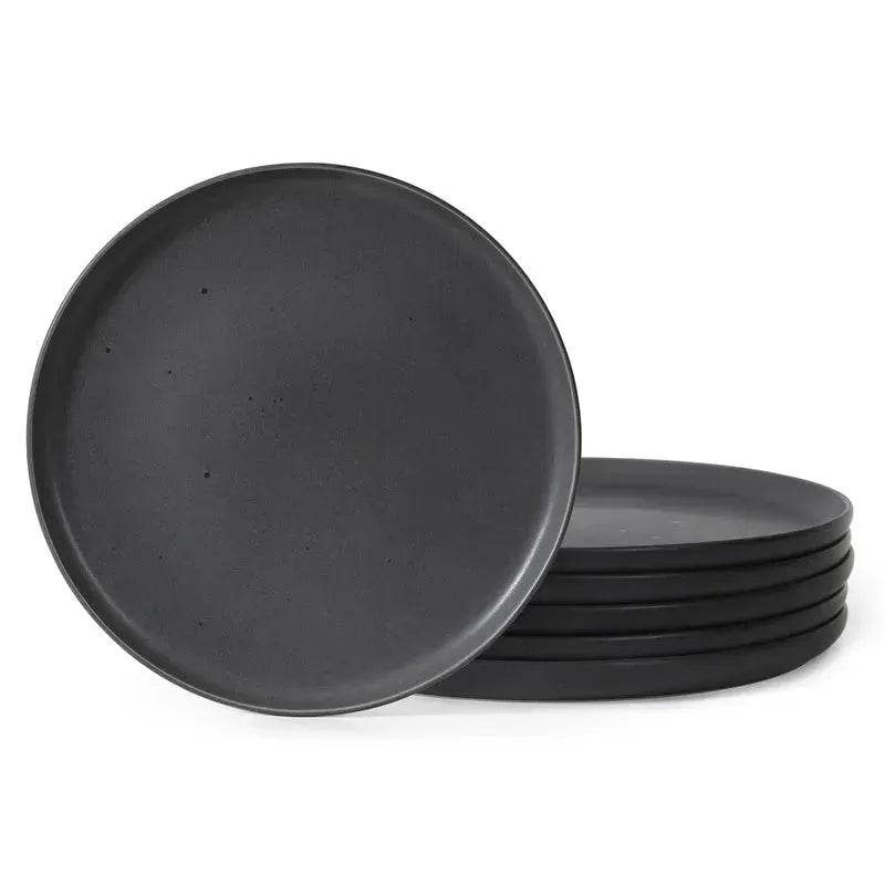 6PCS Flat Ceramic Steak Plate Salad Plates