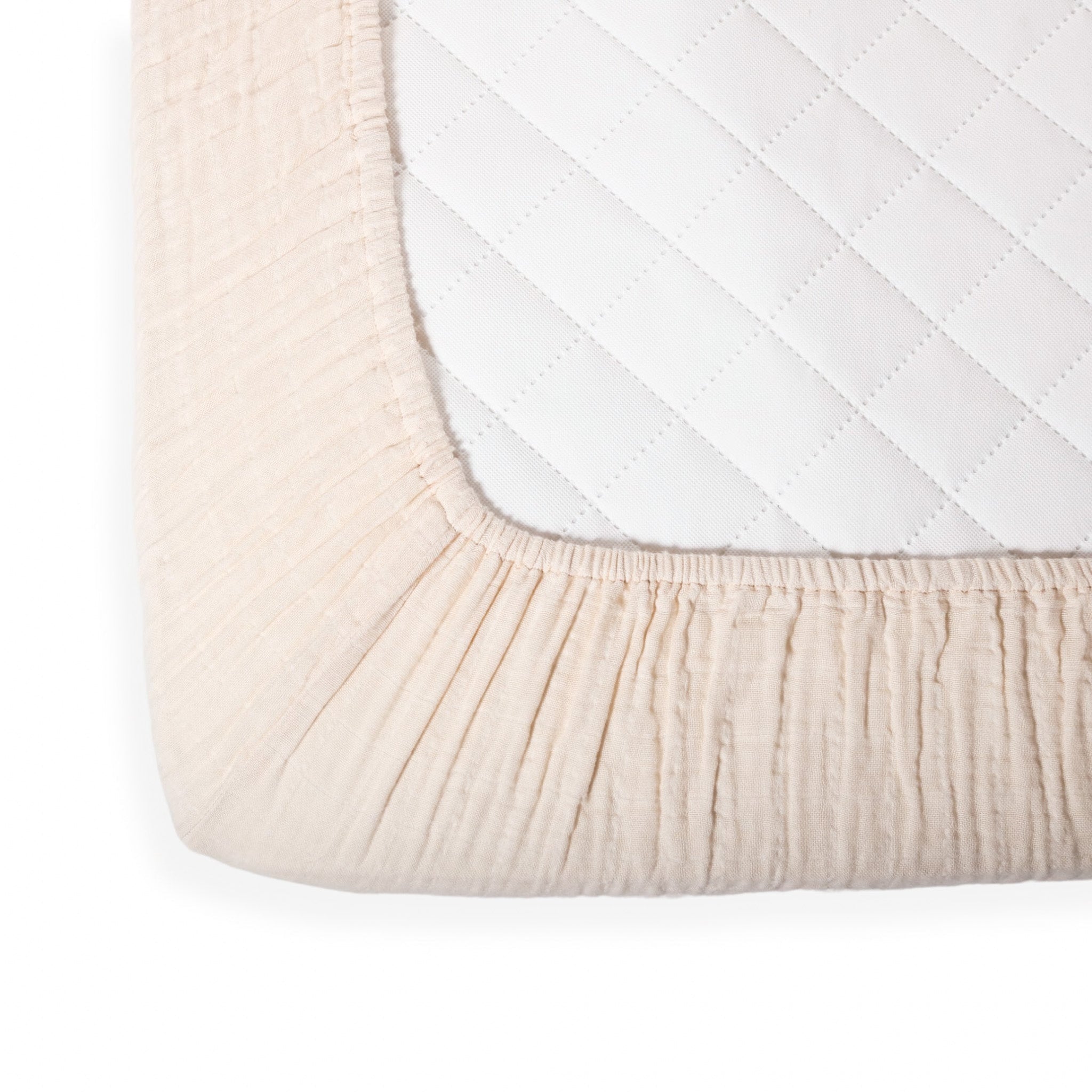 Organic Cotton Muslin Crib Fitted Sheets - Ivory