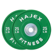 HAJEX Olympic Competition Steel Hub Bumper Plates Colored - 15, 25, 35, 45, 55 LB