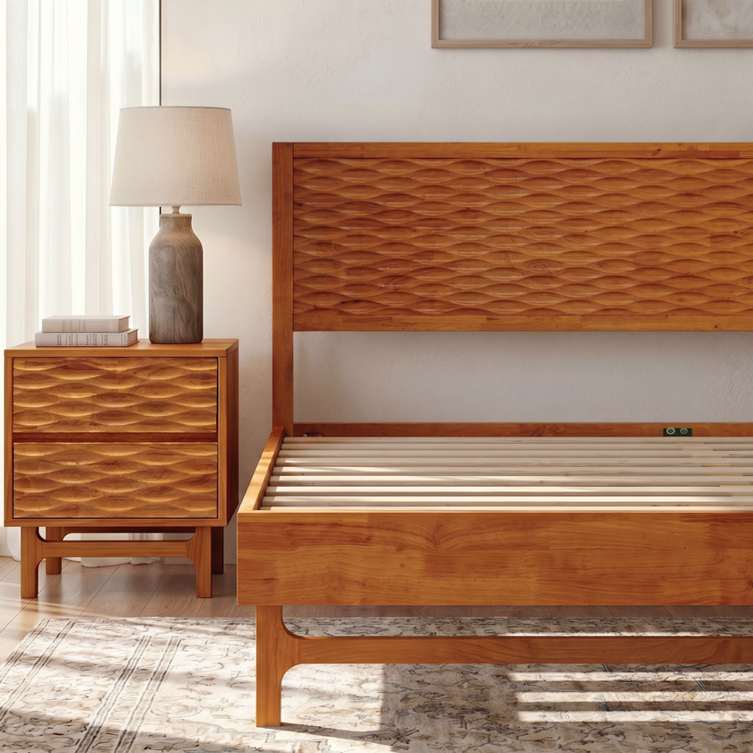 Elara Solid Wood Bed Frame