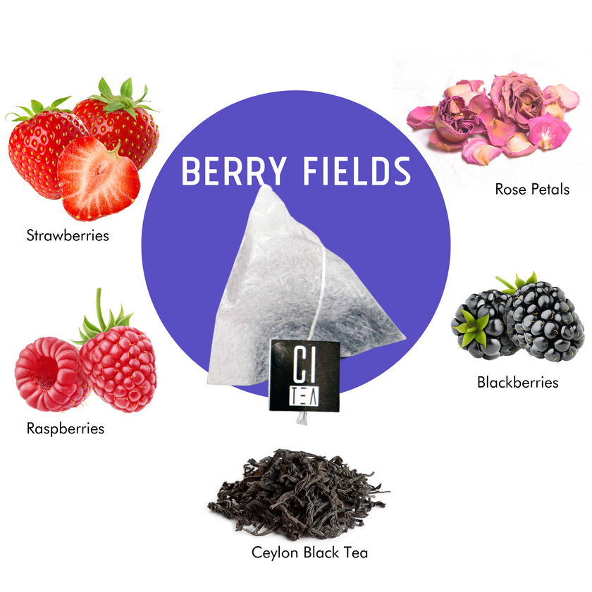 Berry Fields, sachets de thé en pyramide au goût de baies