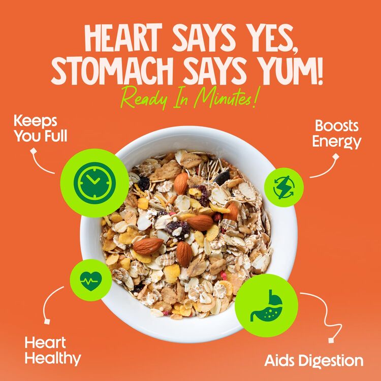 Super Muesli Nut Delight - 69% de céréales complètes, 20% de fruits secs et de noix, fruits infusés sans sucre ajouté - Riche en protéines et en fibres - Céréale de petit-déjeuner haut de gamme |