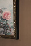 ROSES POUDRÉES, CADRE VINTAGE ARGENT
