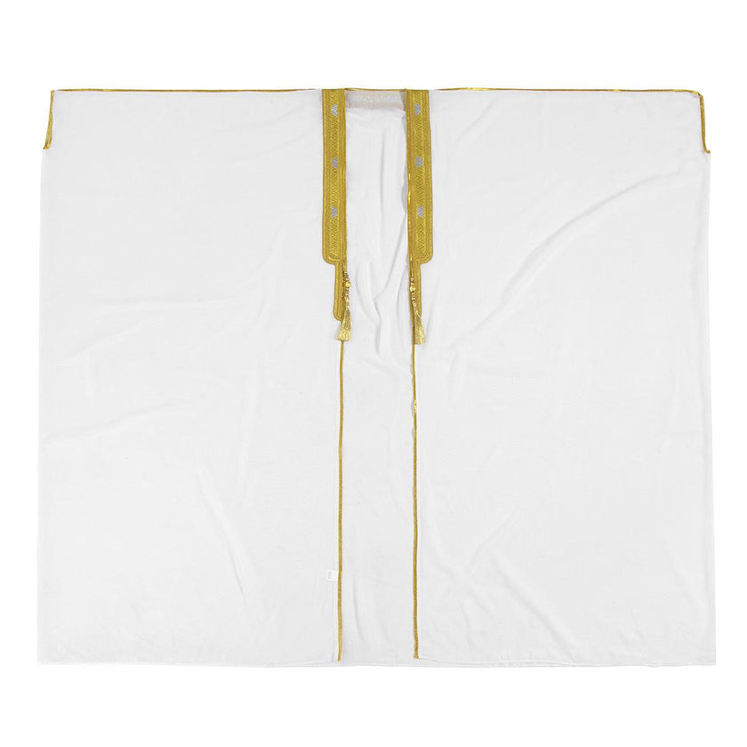Men's Robe Arabic Embroidered Long Sleeve Tassel Golden Balls Chiffon Shawl