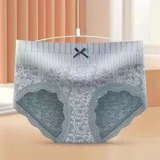 Women's Plus Size Nylon Lace Mid-Waist Slimming Briefs Shaping Underwear