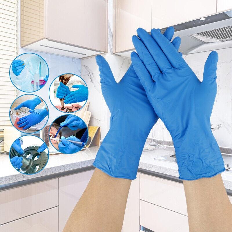 4mil Nitrile Exam Gloves 100 Pack – Heavy-Duty Powder-Free Latex-Free Disposable Gloves for Medical, Dental & Food Use