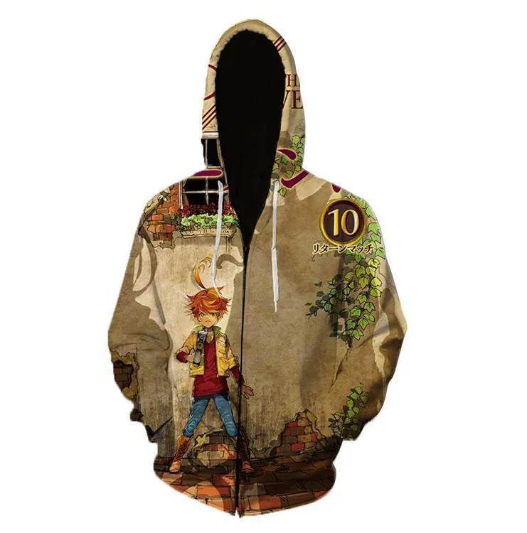 Printed Anime Cartoon Hoodie Casual Fashion - Zip up Hoodie Cardigan for women