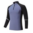 Mock Neck Half Zip  Workout top for Men Long Sleeve exercise top