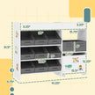 Qaba Kids Storage Unit, 11 Fabric Bins, MDF Cabinet, Top Shelves, 3 Stickers, ASTM Certified, Ages 3-8, White