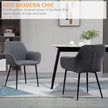 Robbie Dining Chairs Set of 2 with Armrest-Dark Grey