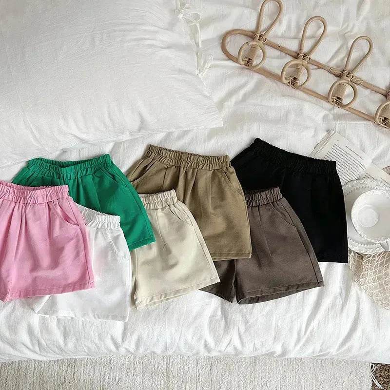 Casual Elastic Capri Pants Girls' Short pant for girls Neutral short pant for kids