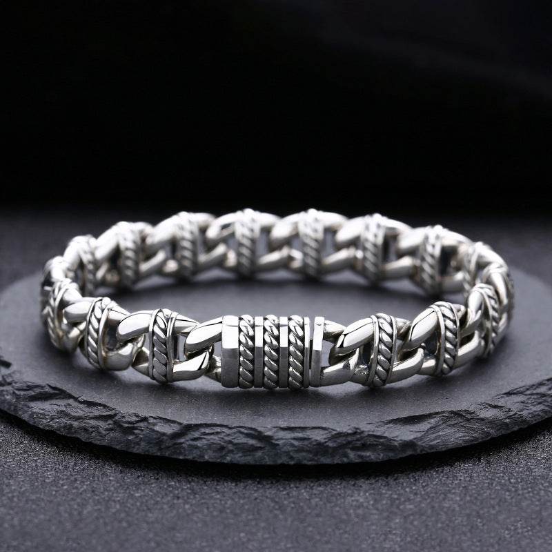 Sterling Silver Pig Nose Bracelet Thick Type Personality