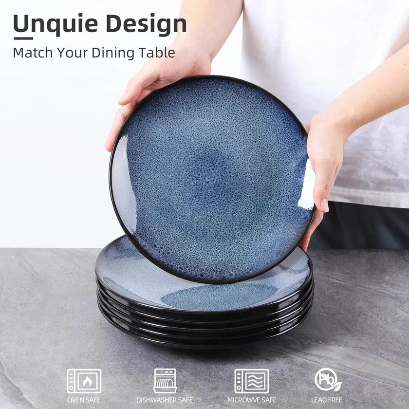 Buy 6pcs Flat Ceramic Dinner Plates