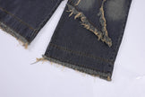 Distressed Denim Pant for women Oversized Streetstyle Patch Cargo Jeans Pant
