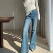 French Style Temperament Retro Washed Baggy Jeans Pant For Women