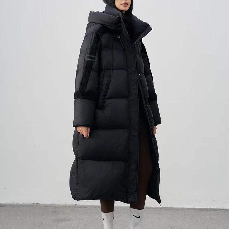 Women's Mid-Length Down Jacket, Thick Winter Coat