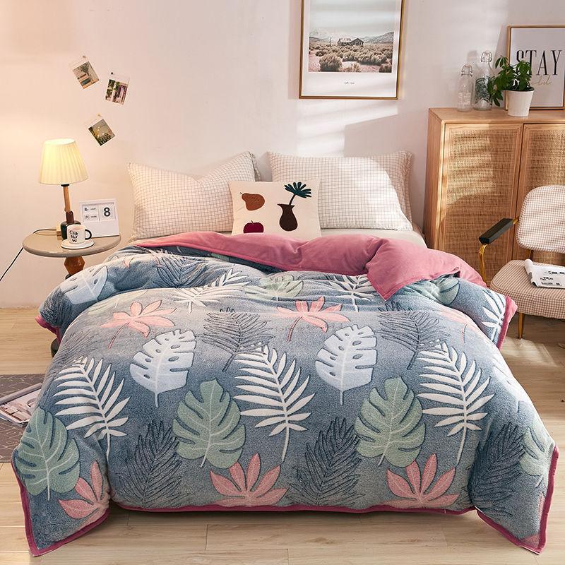 Plush Thick Snowflake Duvet Cover Single Piece Flannel