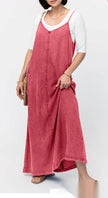 New Suspender Leisure Denim mum loose long Dress