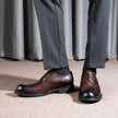 Men's Genuine Cowhide Leather Business Shoes – Breathable, Cross-Strap, Sizes 37–46