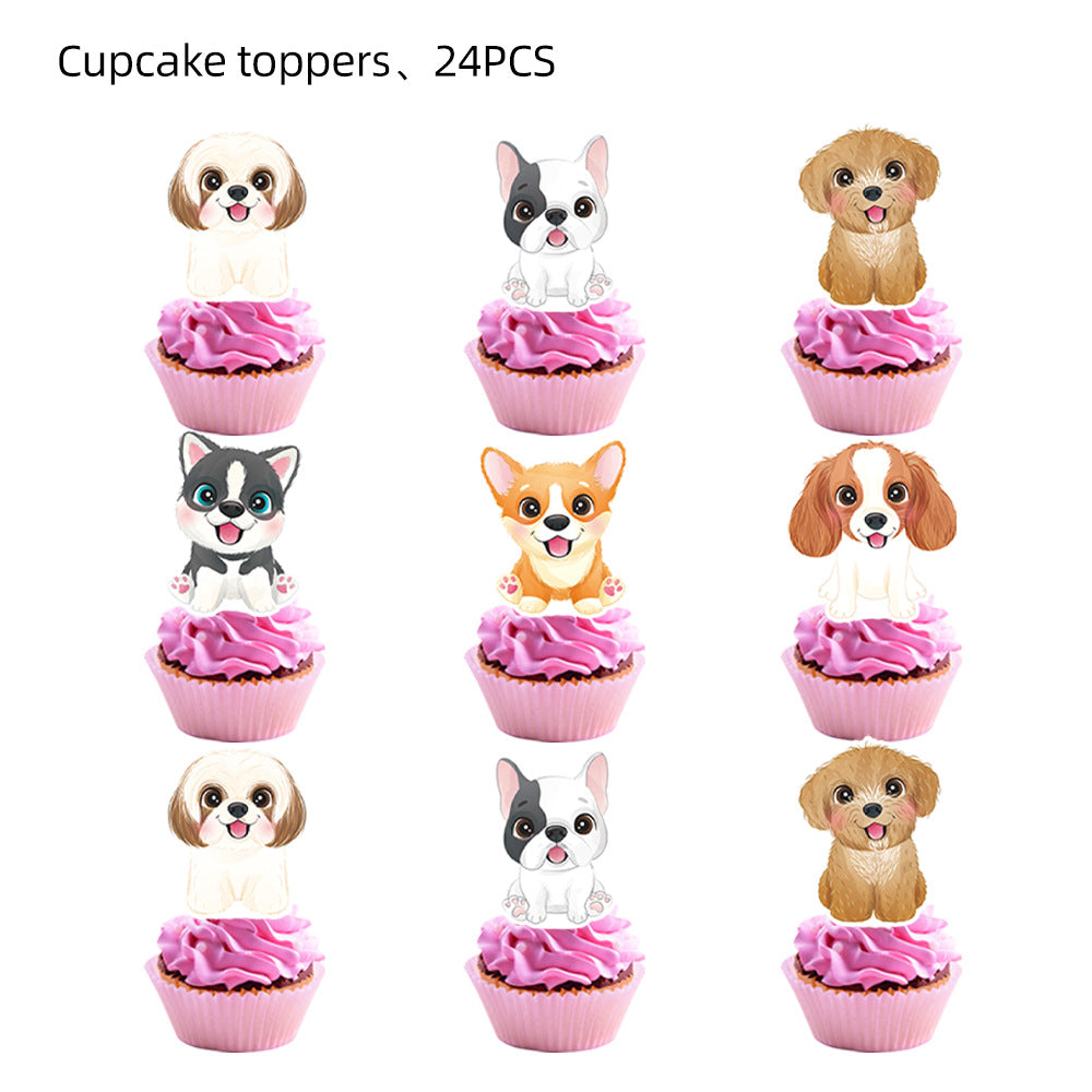 Dog Paw Party Tableware Set – Birthday Plates, Cups, Cutlery & Decorations