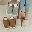 Winter Fashion Cotton Slippers With Sewing-side Design Indoor Non-slip Bedroom Floor Plush Slipper House Shoes Women Couple