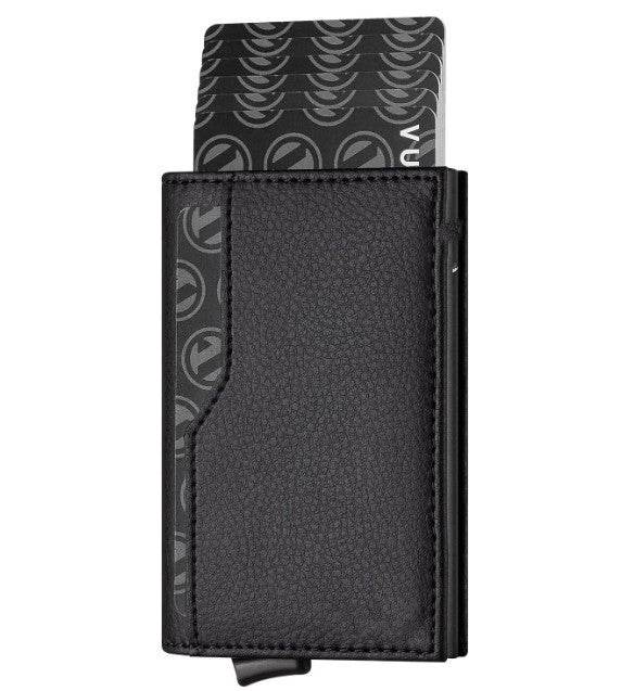Credit Card Case With Double Id Window Rfid Blocking Automatic Leather Up Card Wallet