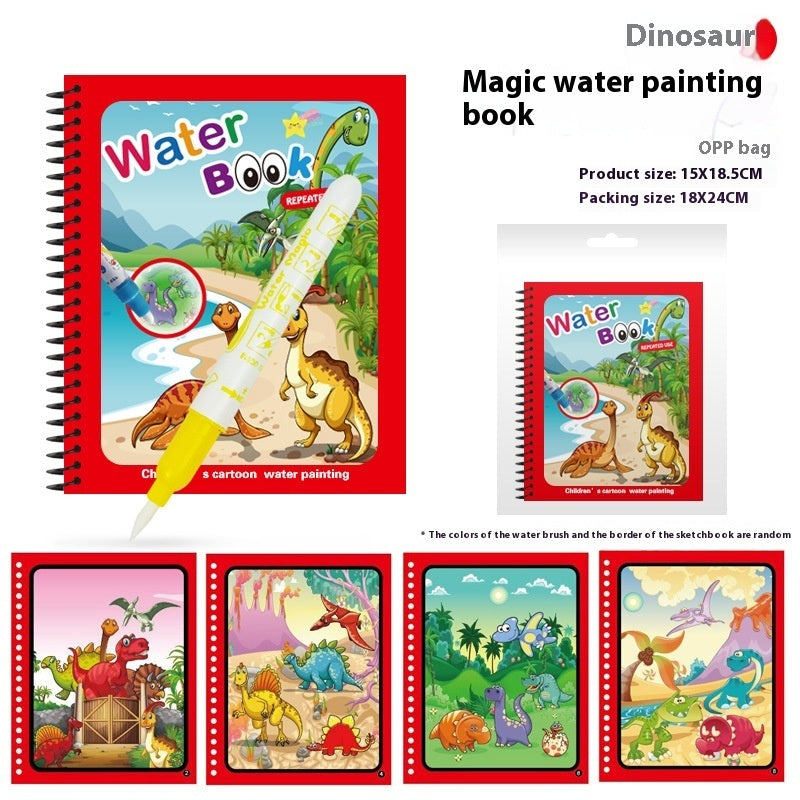 Magic Water Coloring Book for Kids – Paint with Water, Colors Appear & Disappear (6 Styles)