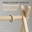 Comfy Cubs - Foldable Baby Play Gym with 5 Hanging Toys - Natural Wood